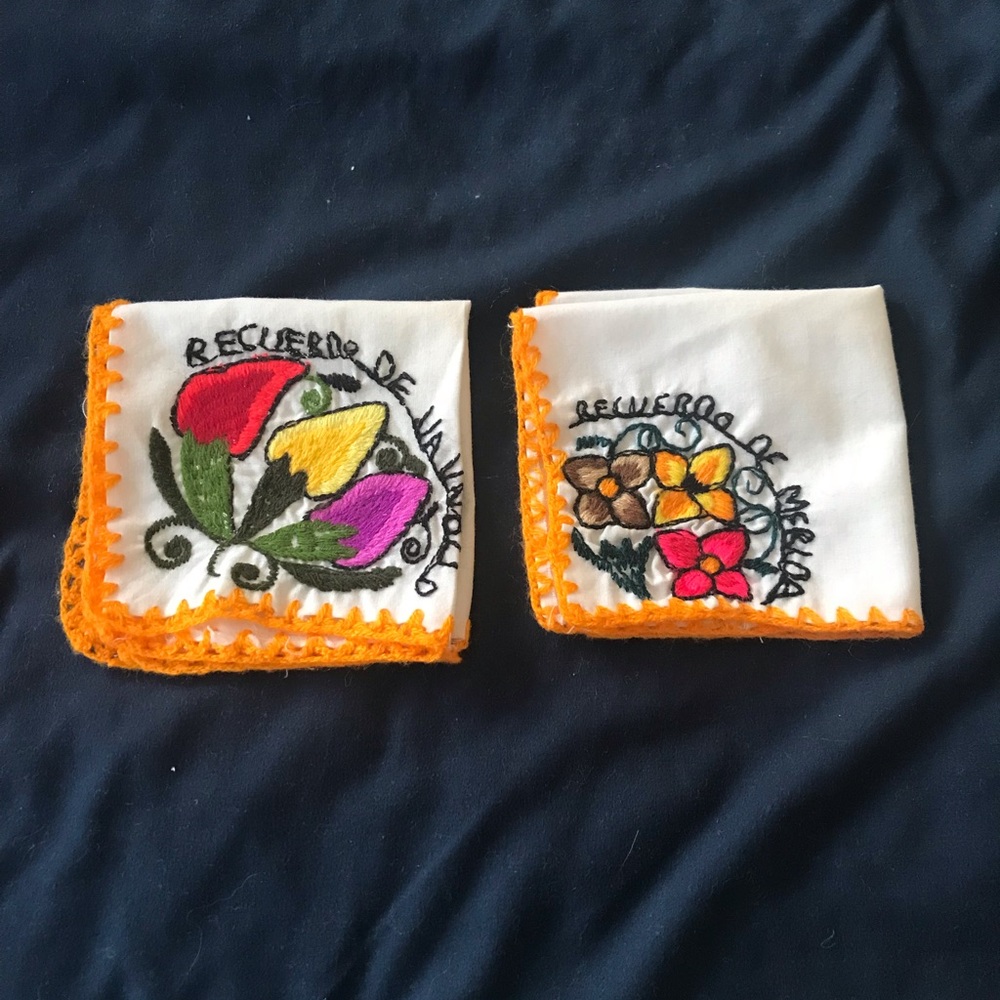 Hand embroidered handkerchiefs